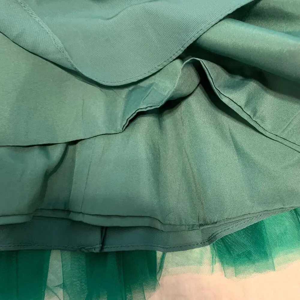 Green and White Lace Tulle Dress (3T) Flower Girl